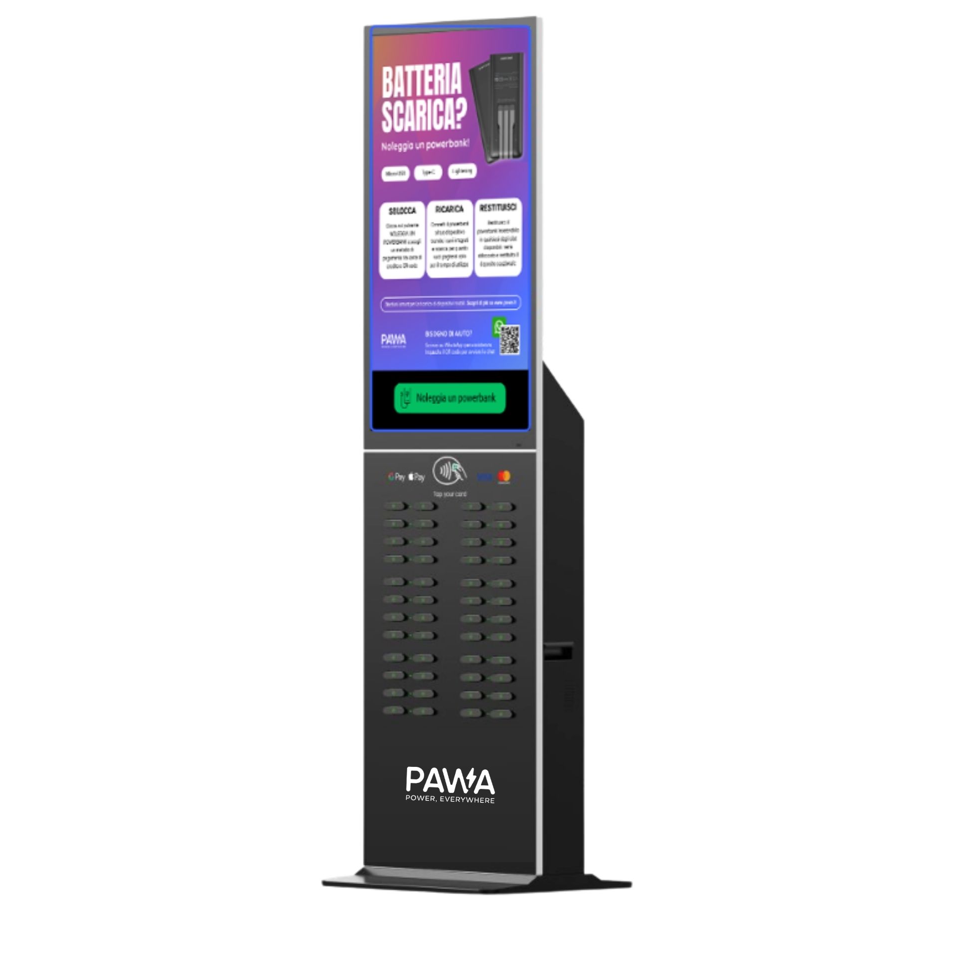 totem di ricarica cellulari da 32 o 48 slot